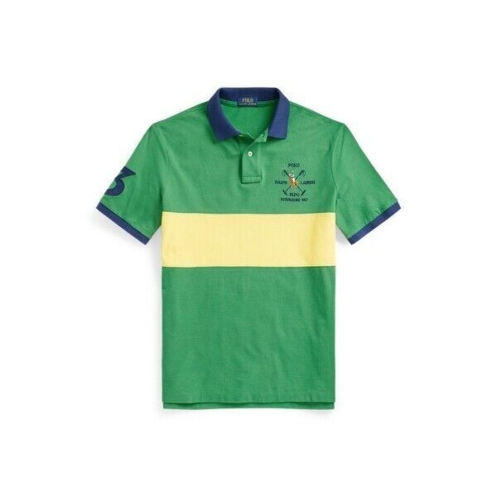 RALPH LAUREN Classic Fit Mesh Polo Shirt Lifeboat Green Size Small